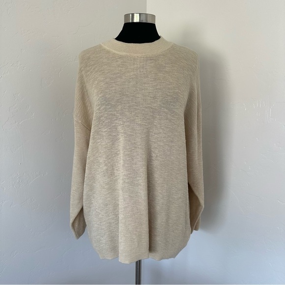 free people beach Sweaters - Free People Beach Tan Knit Oversize Sweater Size M
